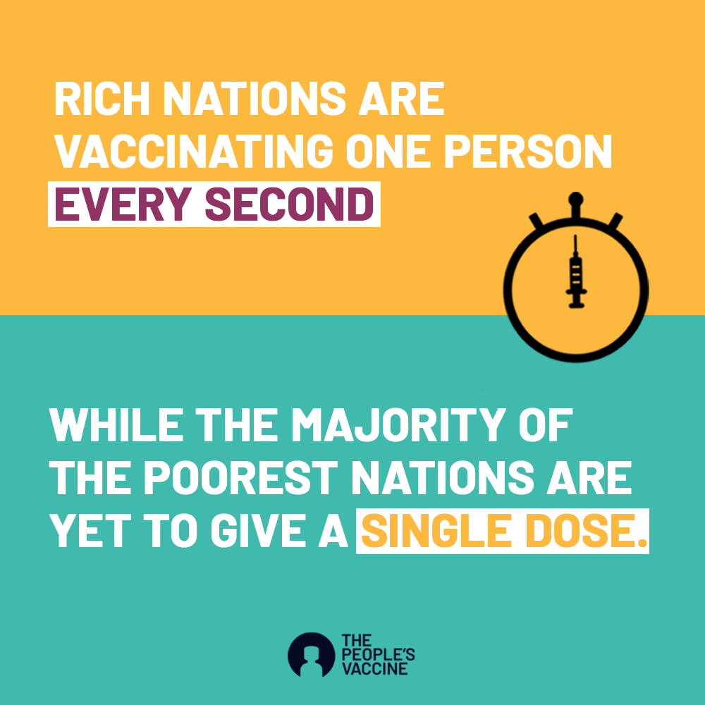 On 11 March 2020, the WHO Declared a Global Pandemic. One Year On, We Have a Vaccine But We Must Have a #PeoplesVaccine for Everyone, Everywhere.  